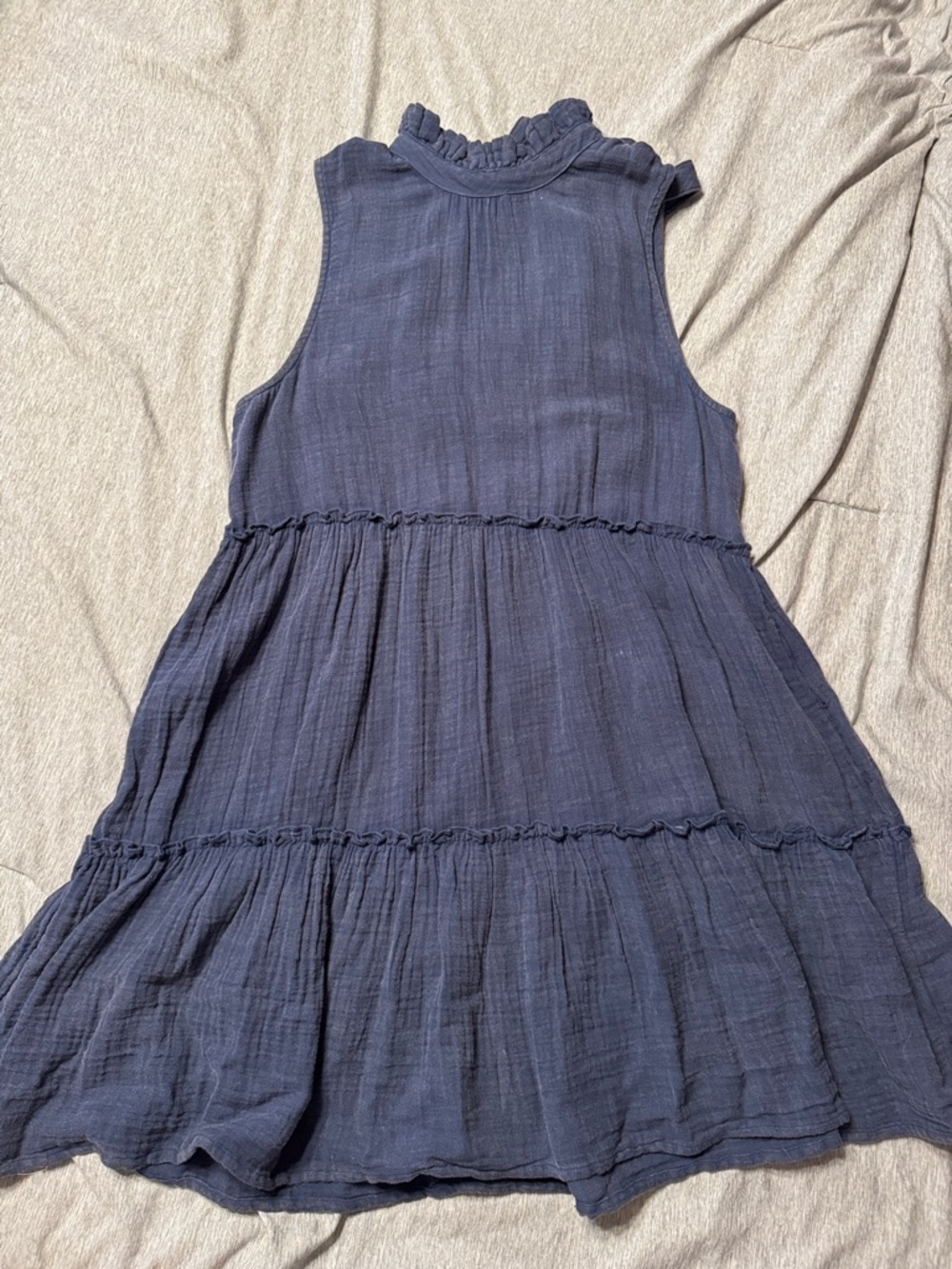Simply Southern Navy Blue Sleeveless Ruffle Tiered Dress